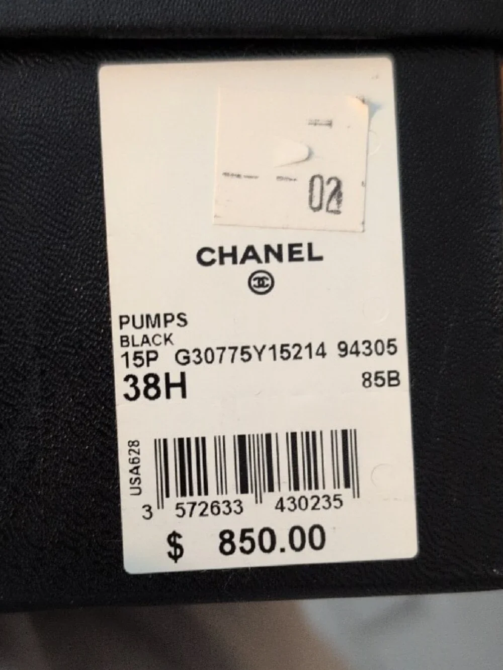 Chanel Black Patent Cap-Toe Leather Pumps